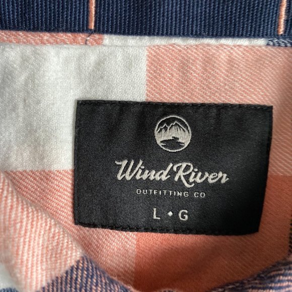 NWT Wind River Peach Plaid Flannel Button Front Shirt - Picture 5 of 7